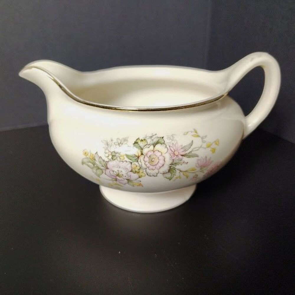 Homer Laughlin Eggshell Nautilus Pink Rose Creamer H 49 N 9 Vintage 1949
